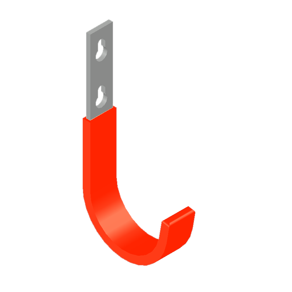 71-610-0 MODULAR SOLUTIONS ORANGE VINYL COATED HOOK, HARDWARE NOT INCLUDED